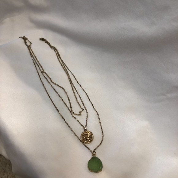 Altar'd State 3 Strand Gold Plated Pendant Necklace Jewelry Women Teen - Picture 2 of 9